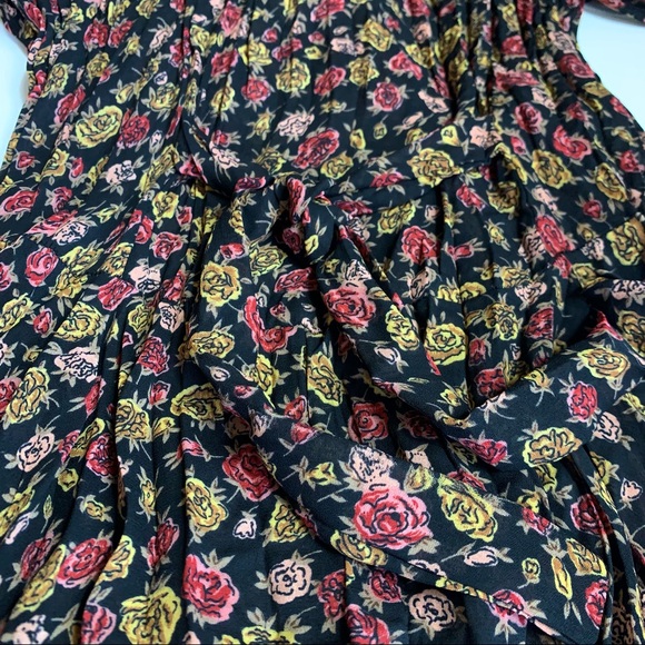 Vtg Maxi Dress Rose Floral Print - Picture 9 of 11
